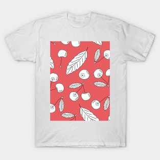 Red white black contour seamless pattern T-Shirt